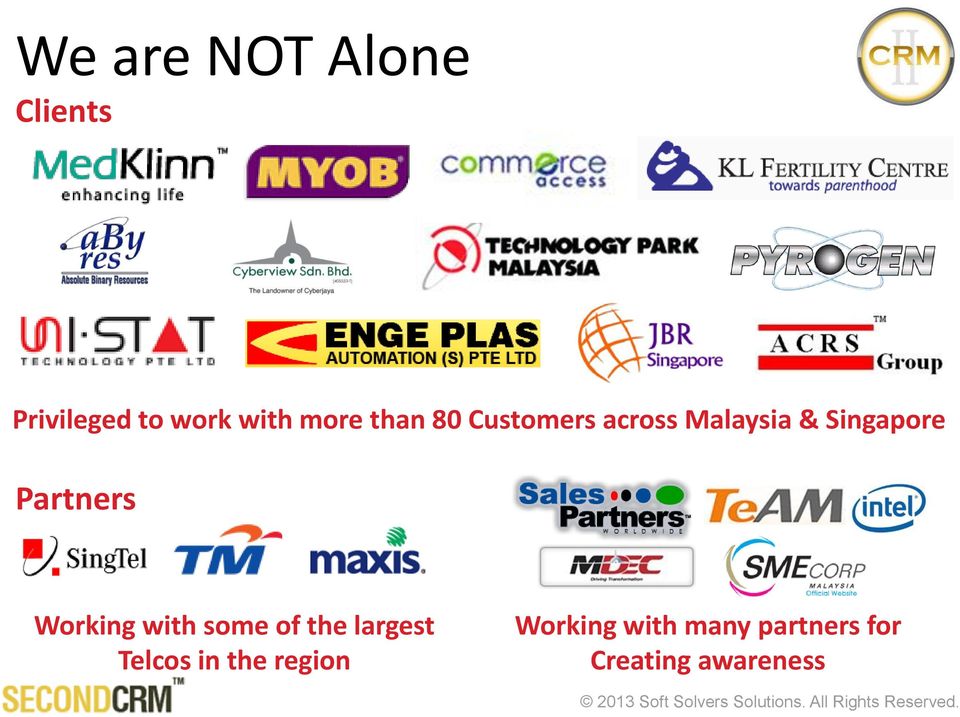 Partners Working with some of the largest Telcos in