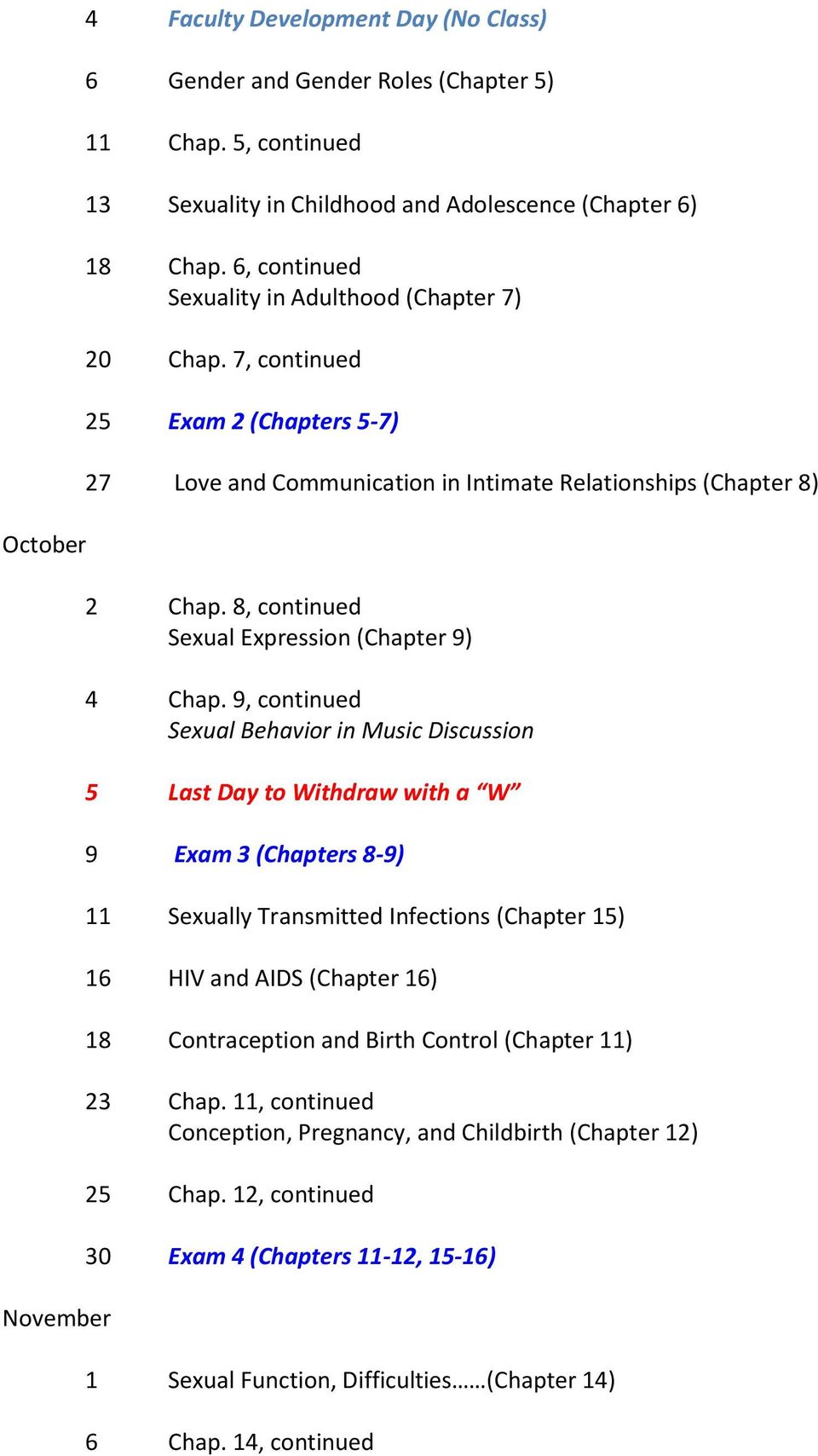 8, continued Sexual Expression (Chapter 9) 4 Chap.
