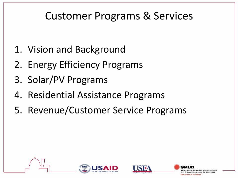 Energy Efficiency Programs 3.