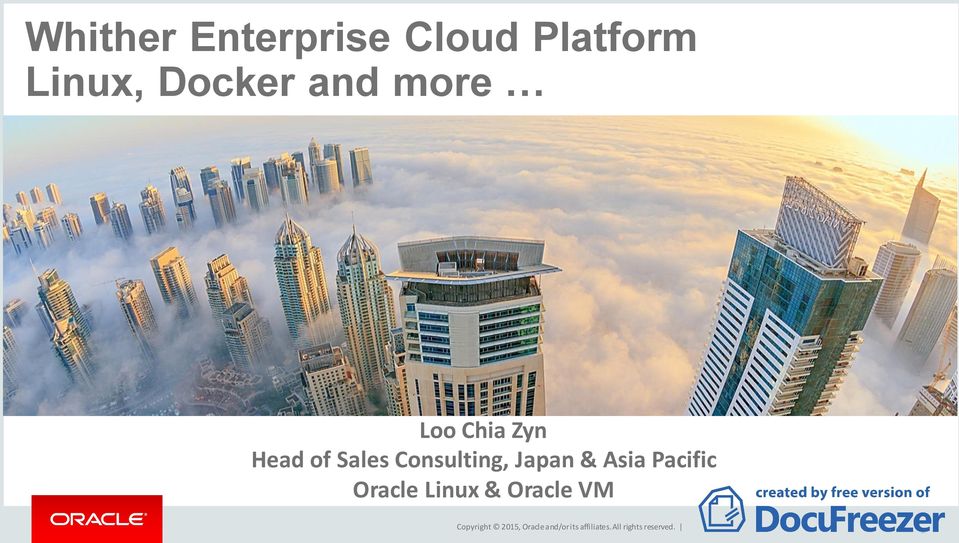 Asia Pacific Oracle Linux & Oracle VM Copyright