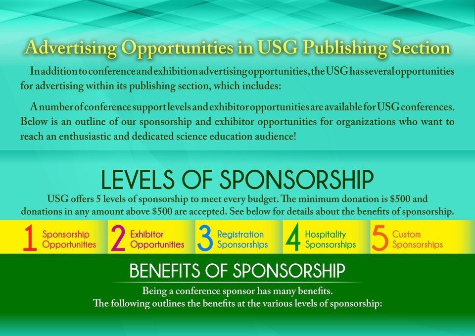 Below is an outline of our sponsorship and exhibitor opportunities for organizations who want to reach an enthusiastic and dedicated science education audience!