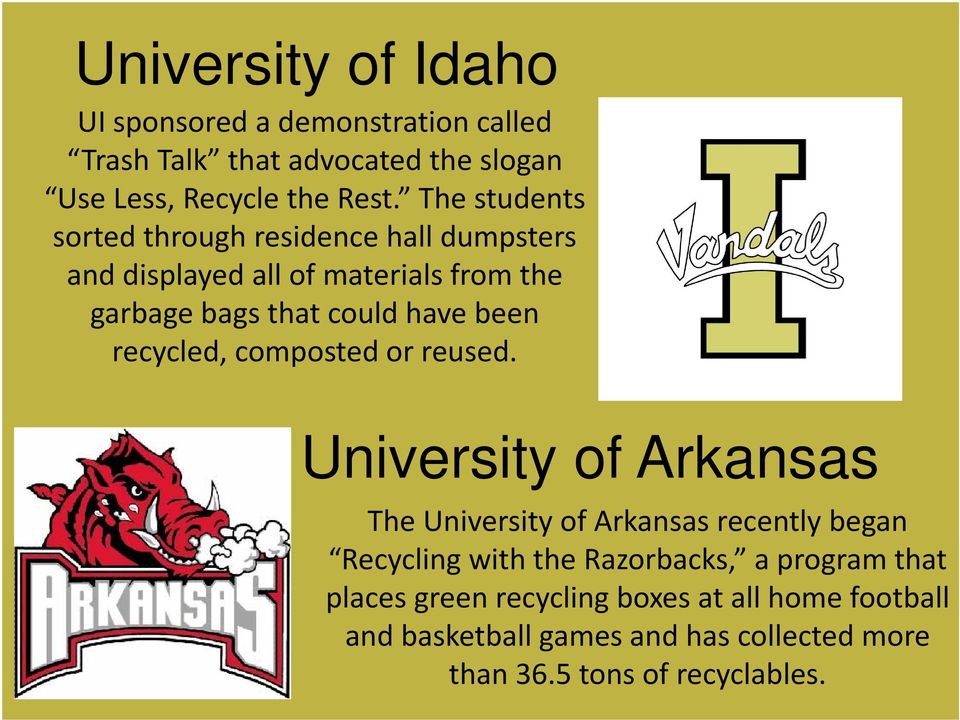 recycled, composted or reused.