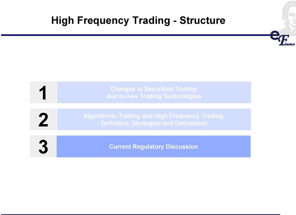 Algorithmic Trading and High Frequency Trading -
