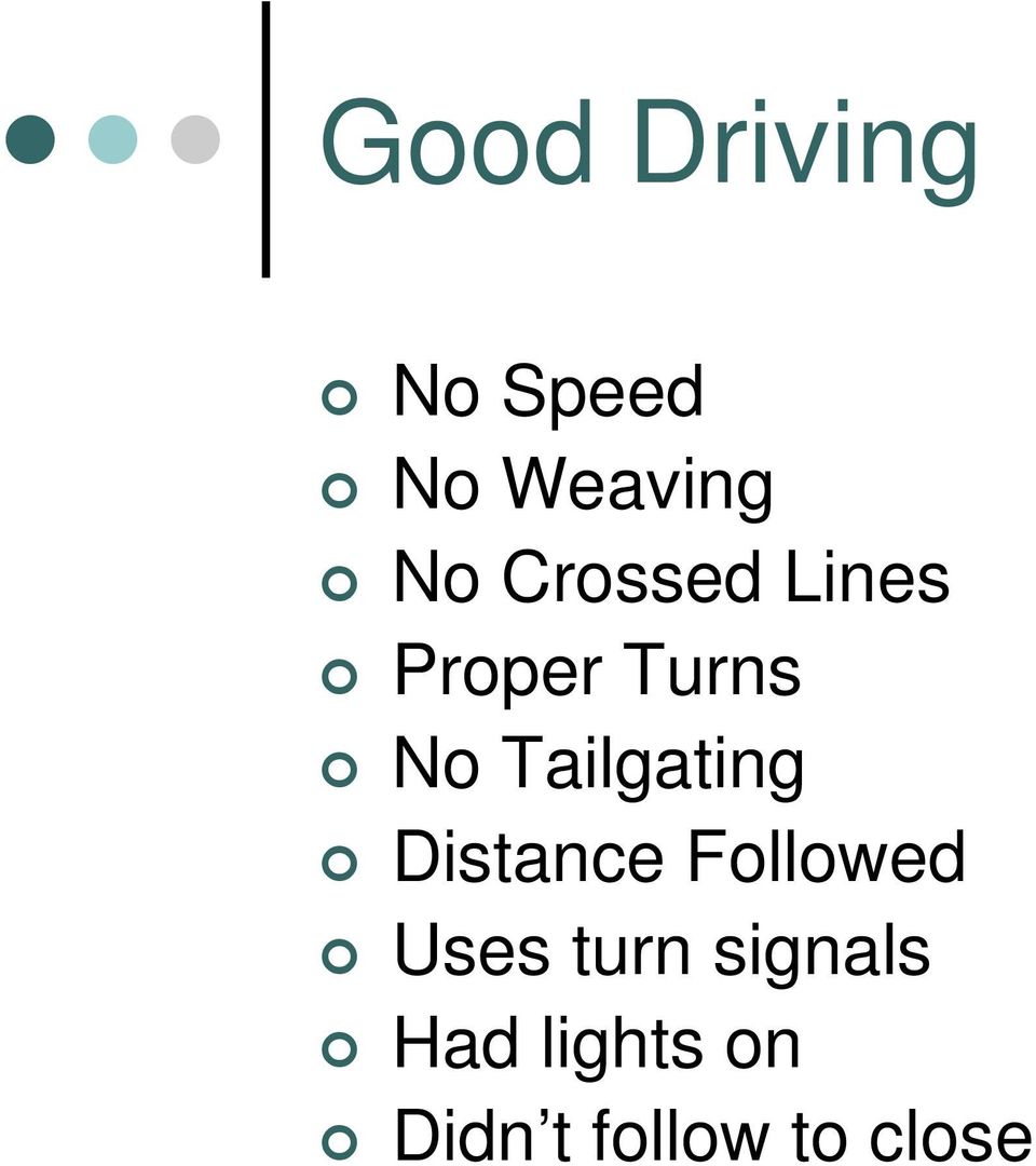 Tailgating Distance Followed Uses