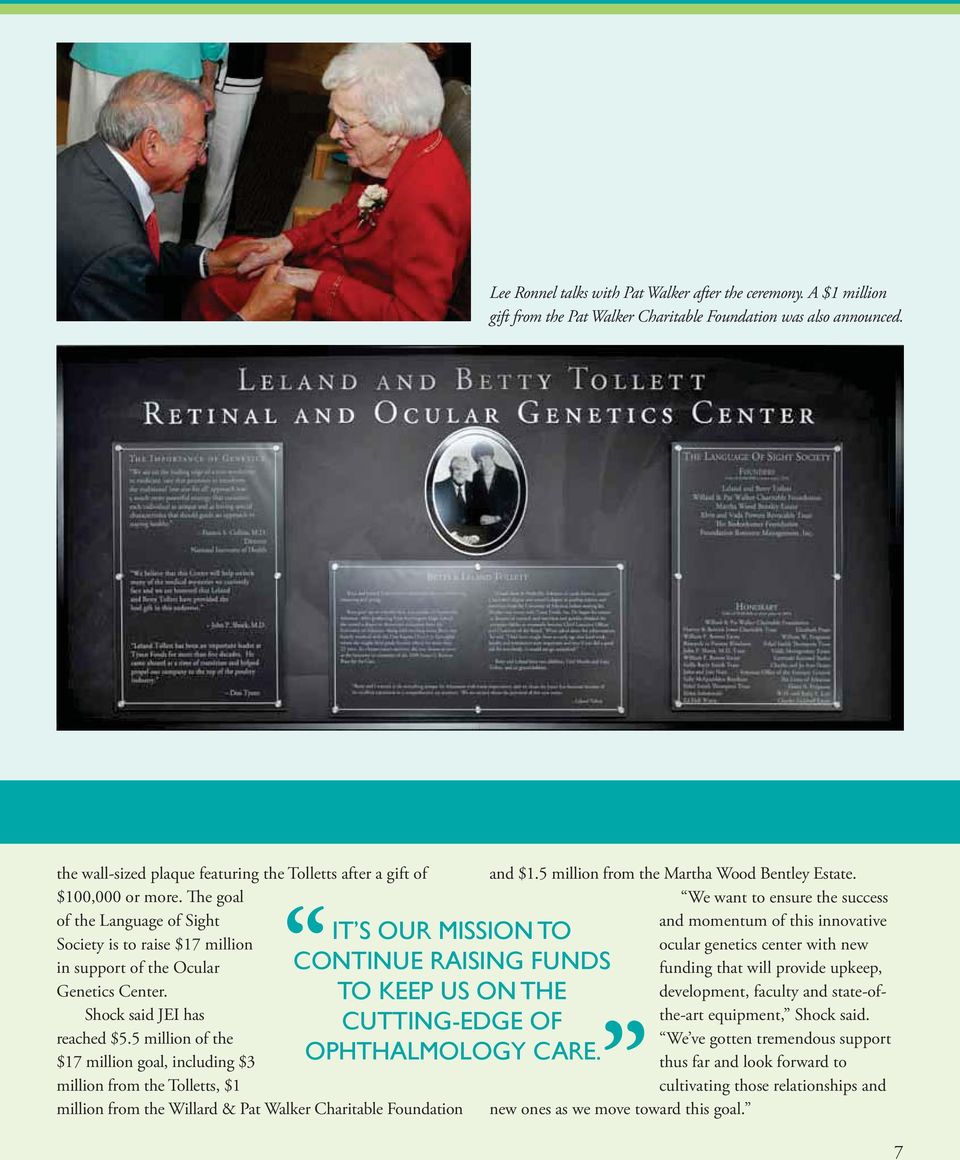 A Publication of the Harvey & Bernice Jones Eye Institute FALL ...