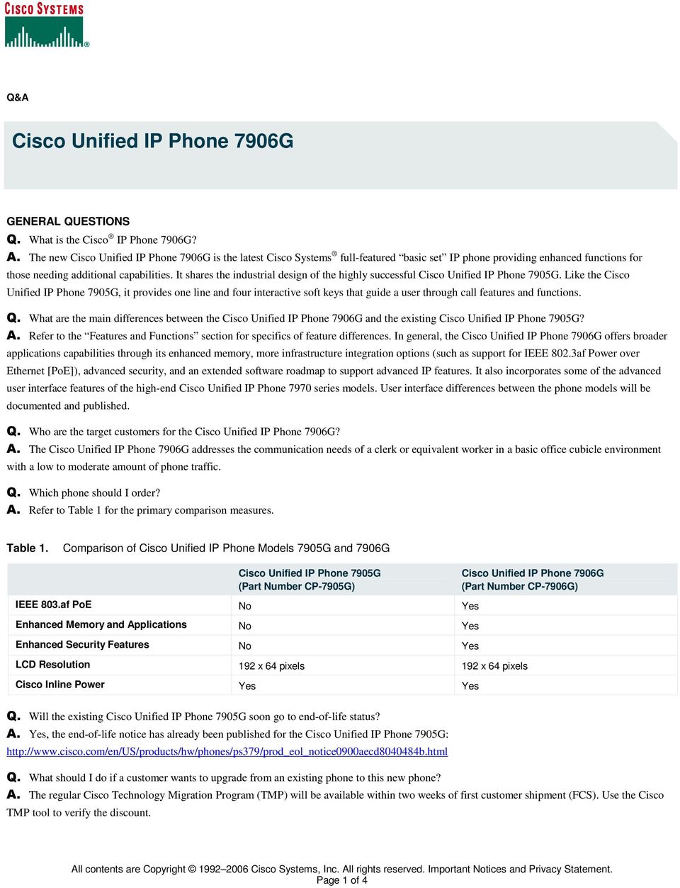 It shares the industrial design of the highly successful Cisco Unified IP Phone 7905G.