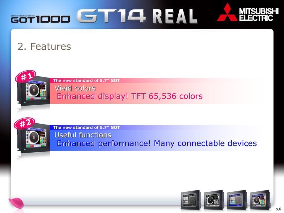 TFT 65,536 colors The new standard of 5.