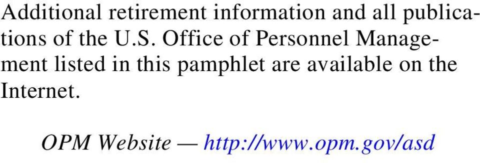 Office of Personnel Management listed in this