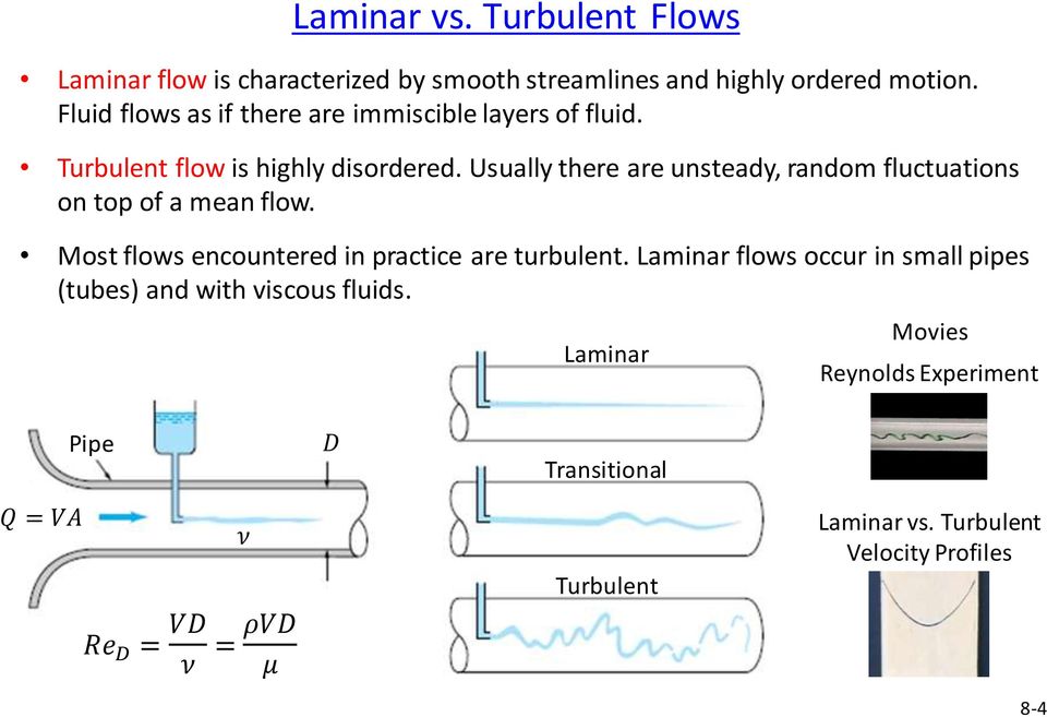 Usually there are unsteady, random fluctuations on top of a mean flow. Most flows encountered in practice are turbulent.