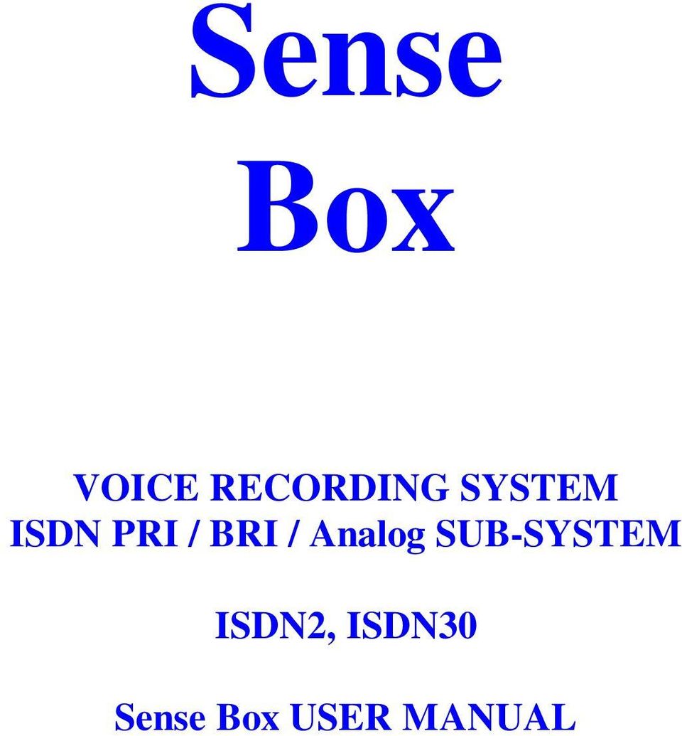 Analog SUB-SYSTEM ISDN2,