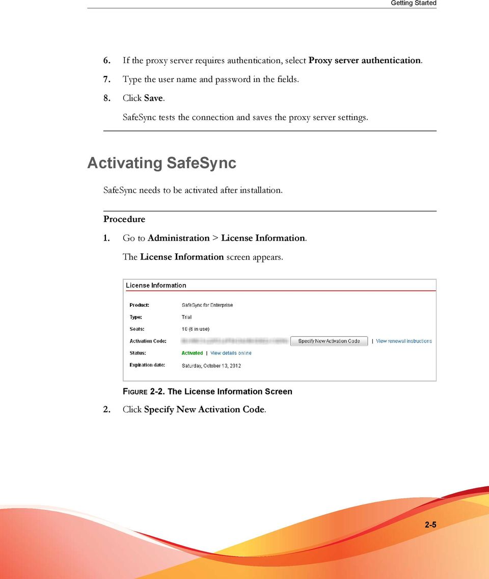 SafeSync tests the connection and saves the proxy server settings.