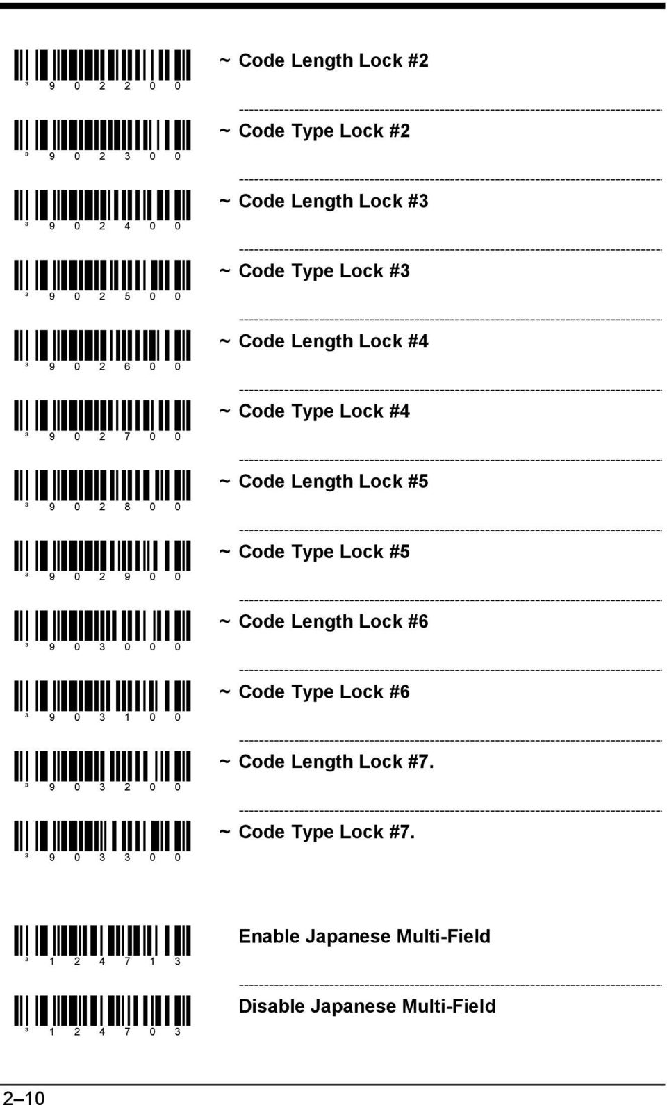 9 0 0 ~ Code Type Lock #5 ³ 9 0 3 0 0 0 ~ Code Length Lock #6 ³ 9 0 3 1 0 0 ~ Code Type Lock #6 ³ 9 0 3 2 0 0 ~ Code Length