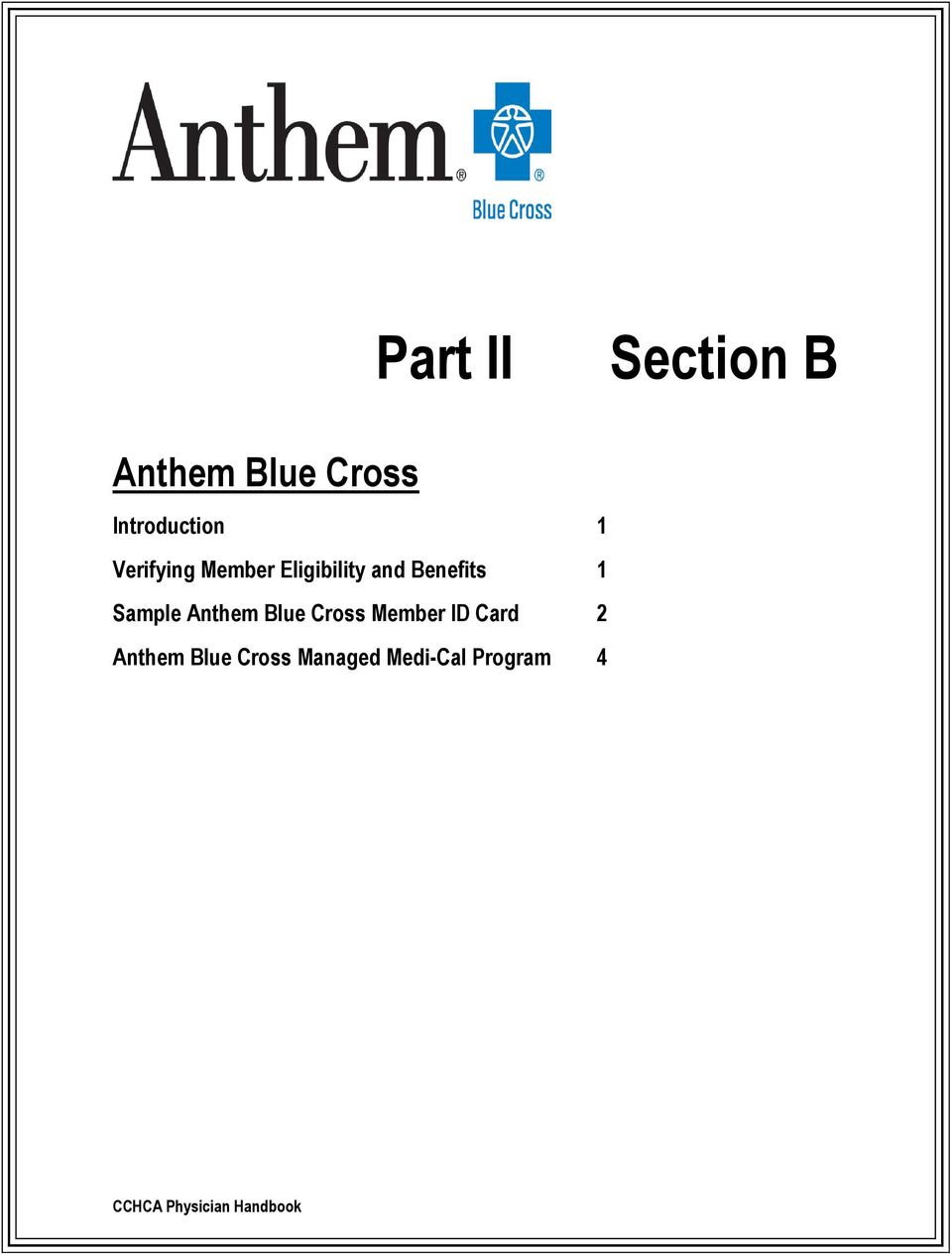Anthem Blue Cross Member ID Card 2 Anthem Blue