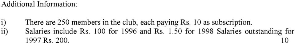 ii) Salaries include Rs. 10