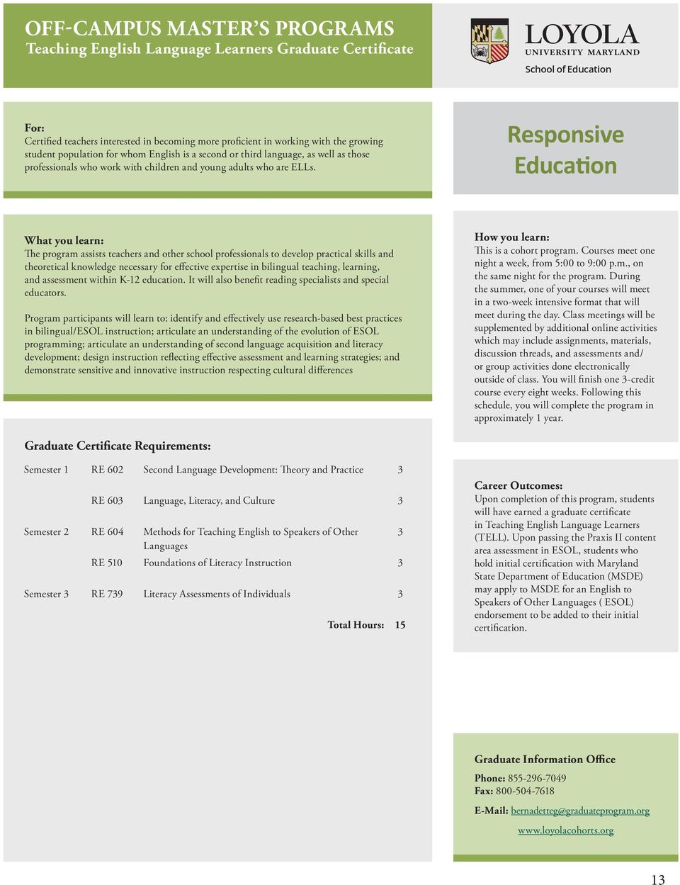 Responsive Education The program assists teachers and other school professionals to develop practical skills and theoretical knowledge necessary for effective expertise in bilingual teaching,