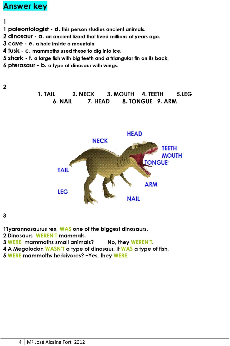 a type of dinosaur with wings. 2 1. TAIL 2. NECK 3. MOUTH 4. TEETH 5.LEG 6. NAIL 7. HEAD 8. TONGUE 9. ARM 3 1Tyarannosaurus rex WAS one of the biggest dinosaurs.