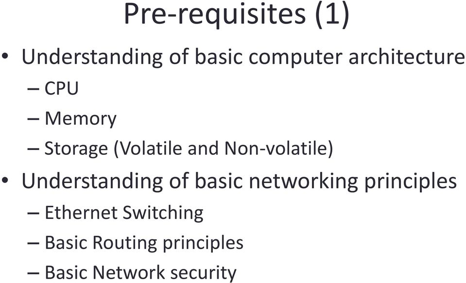 Non-volatile) Understanding of basic networking