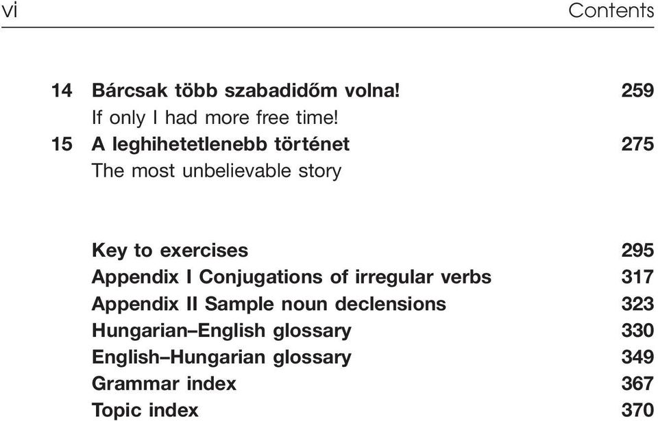 Appendix I Conjugations of irregular verbs 317 Appendix II Sample noun declensions 323
