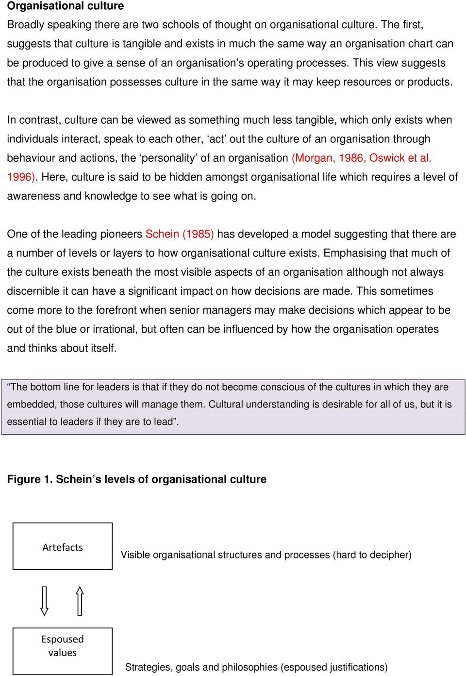 This view suggests that the organisation possesses culture in the same way it may keep resources or products.