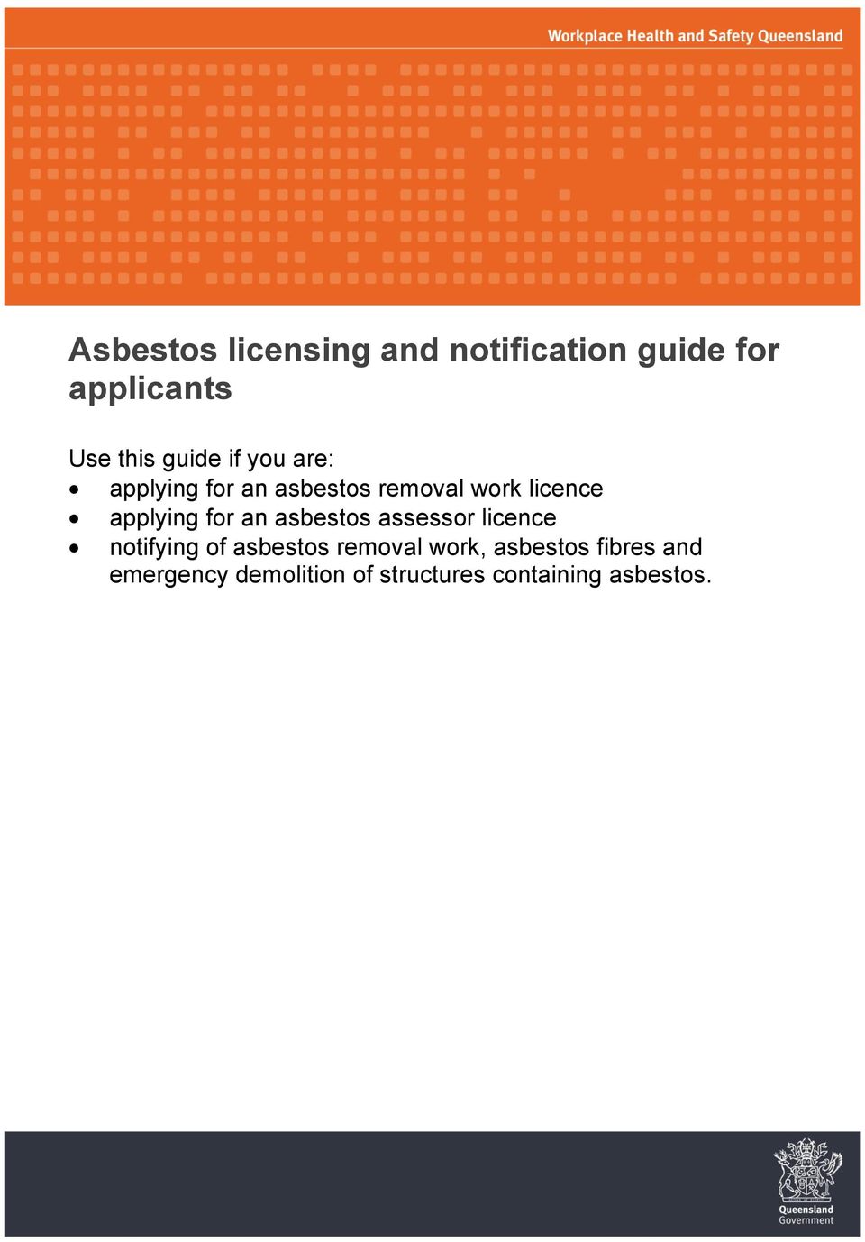 applying for an asbestos assessor licence notifying of asbestos
