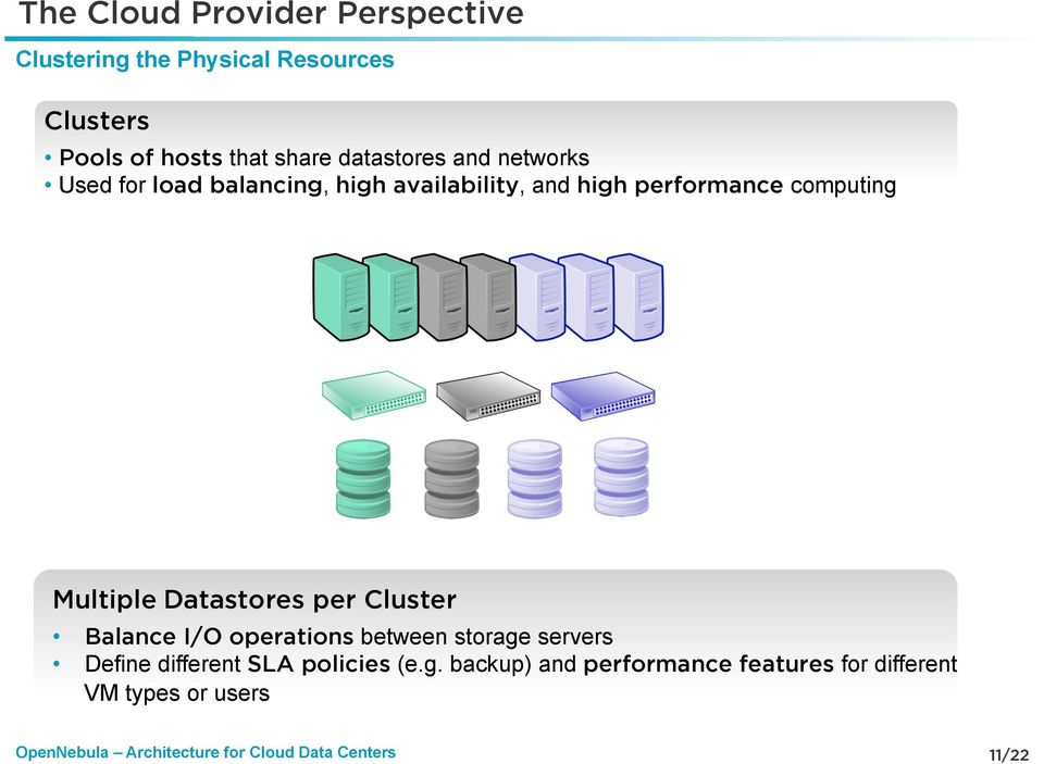 computing Multiple Datastores per Cluster Balance I/O operations between storage servers Define
