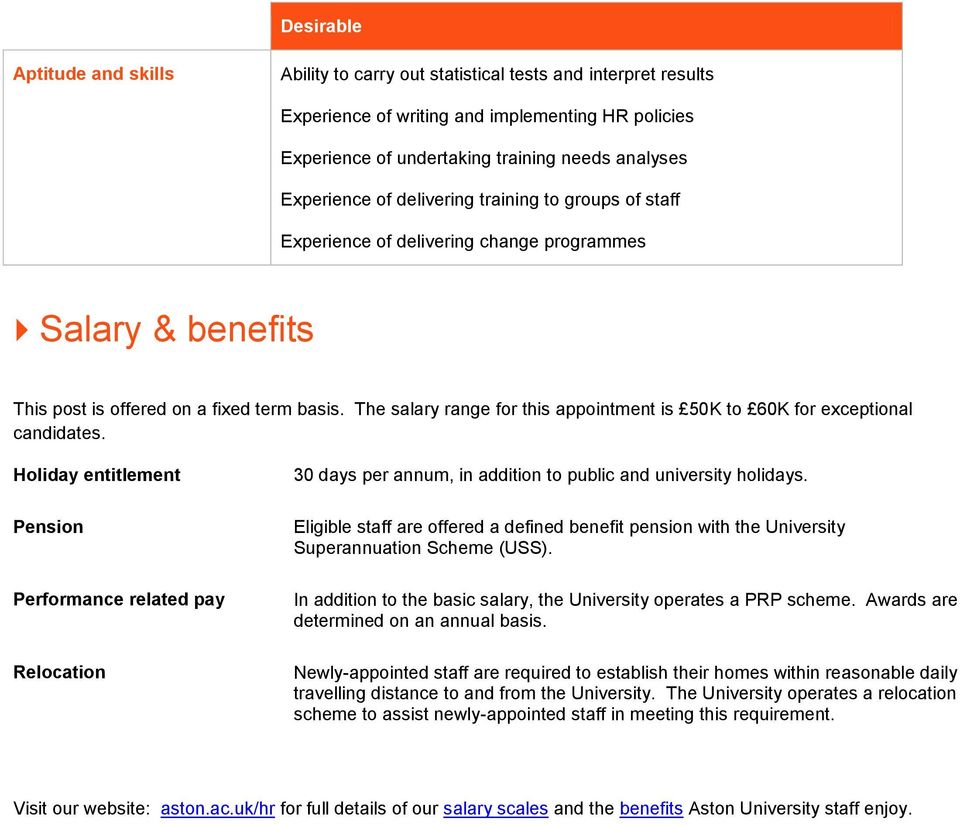 The salary range for this appointment is 50K to 60K for exceptional candidates.