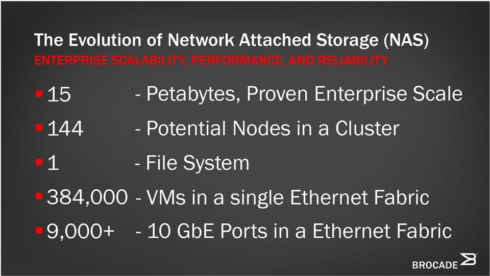 Petabytes, Proven Enterprise Scale - Potential Nodes in a Cluster -