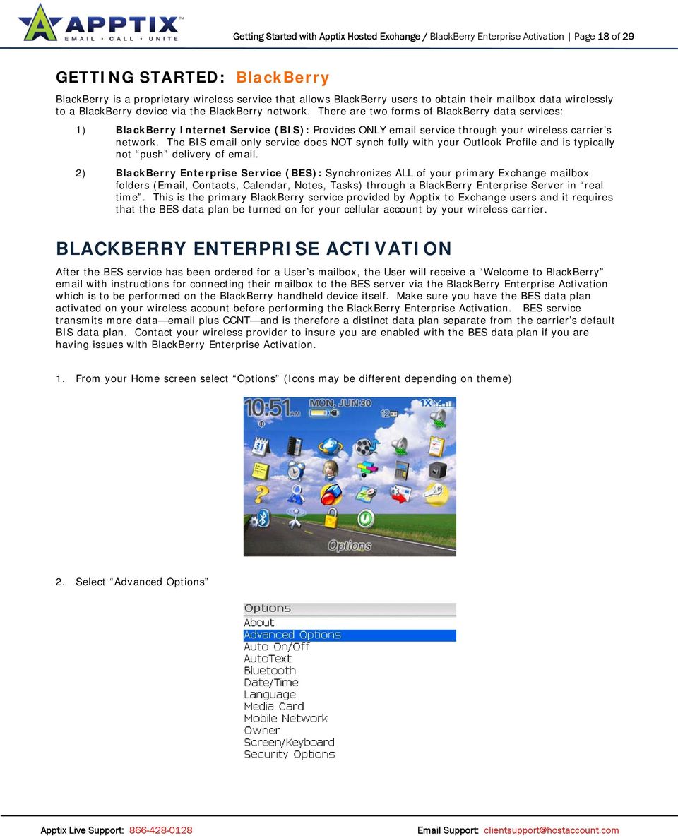 There are two forms of BlackBerry data services: 1) BlackBerry Internet Service (BIS): Provides ONLY email service through your wireless carrier s network.