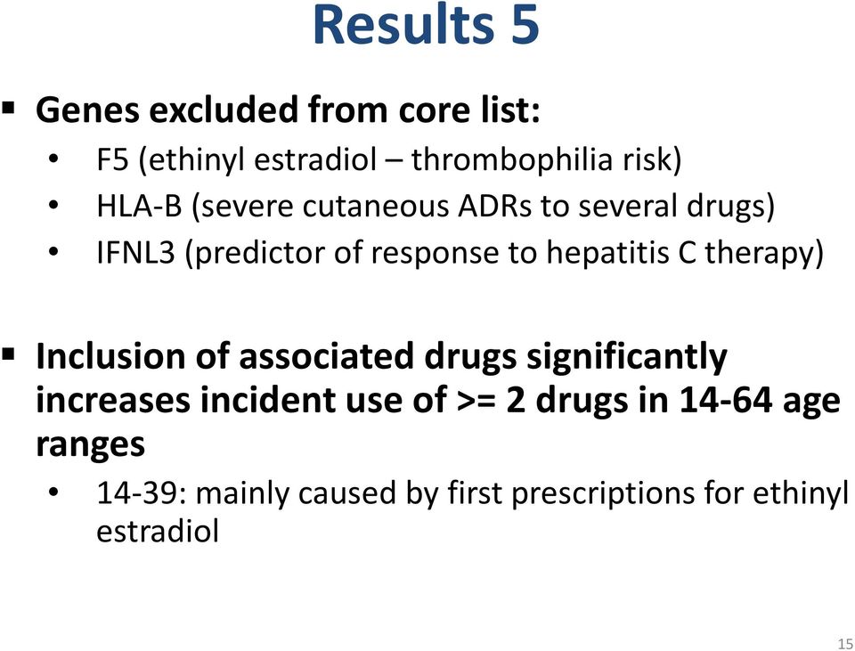 hepatitis C therapy) Inclusion of associated drugs significantly increases incident use