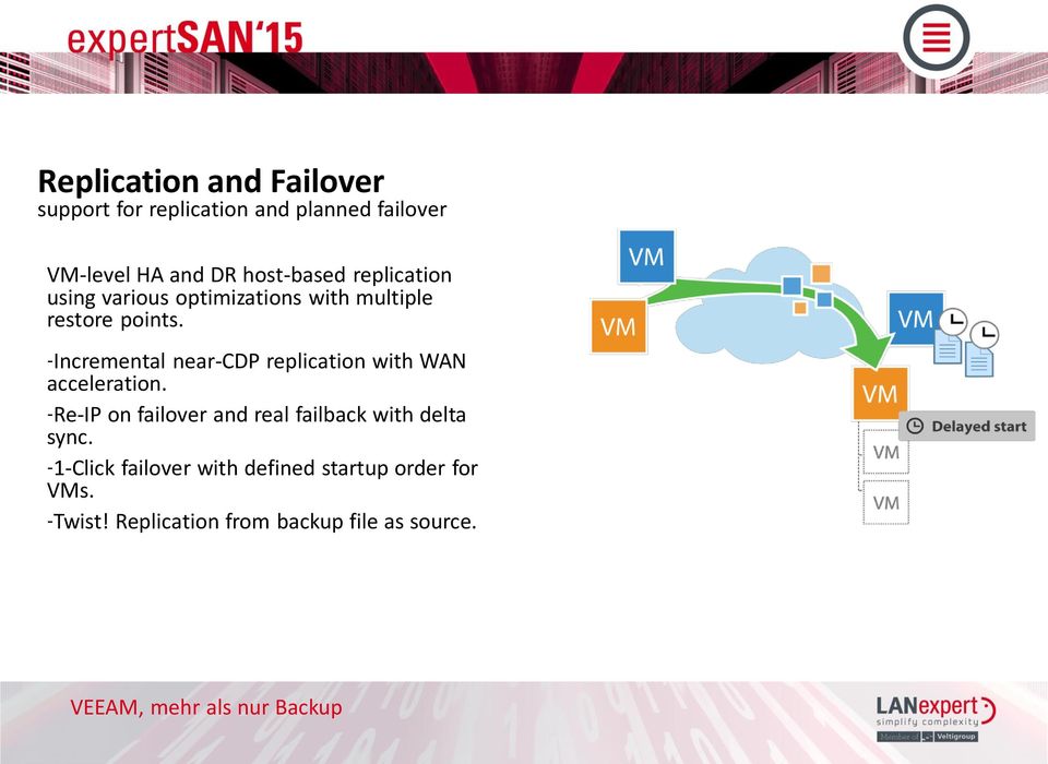 -Incremental near-cdp replication with WAN acceleration.