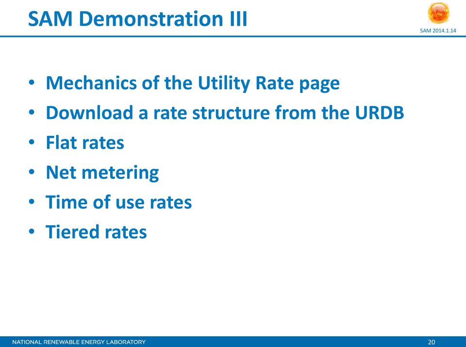 structure from the URDB Flat rates Net