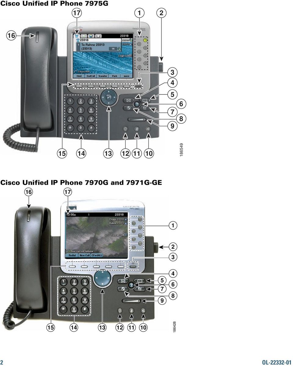 Unified IP Phone 7970G and 7971G-GE 16 17 1 2