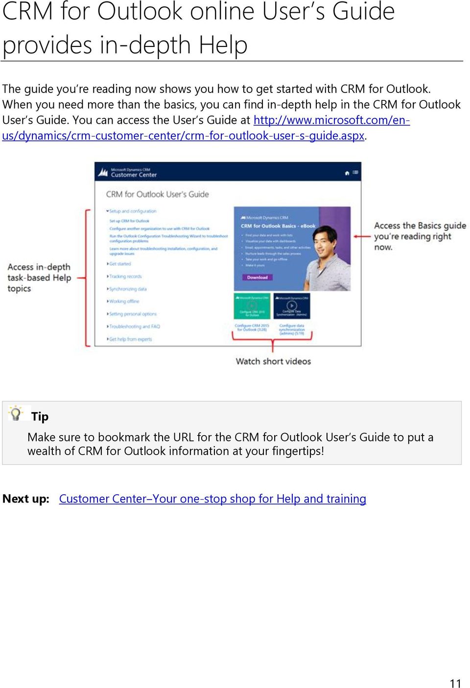 You can access the User s Guide at http://www.microsoft.com/enus/dynamics/crm-customer-center/crm-for-outlook-user-s-guide.aspx.