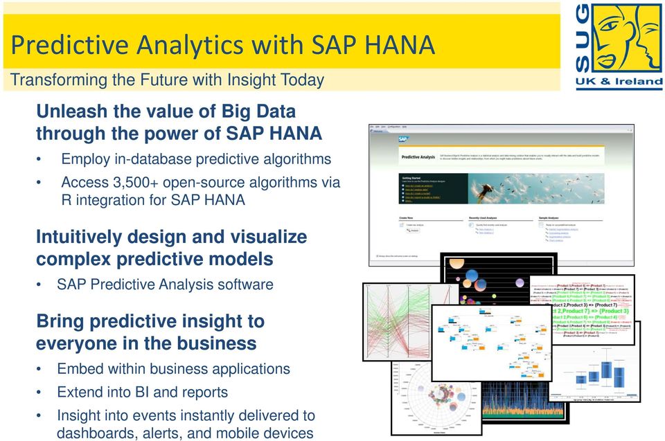and visualize complex predictive models SAP Predictive Analysis software Bring predictive insight to everyone in the business Embed