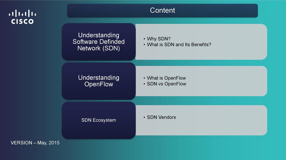 Understanding OpenFlow What is OpenFlow SDN vs