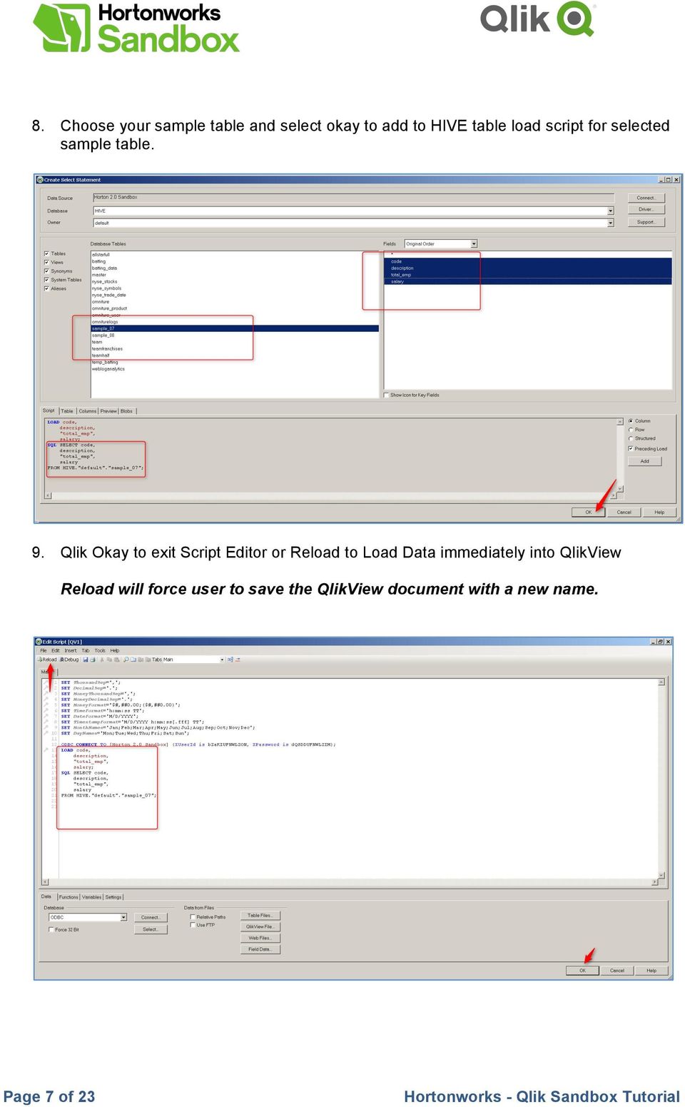 Qlik Okay to exit Script Editor or Reload to Load Data immediately