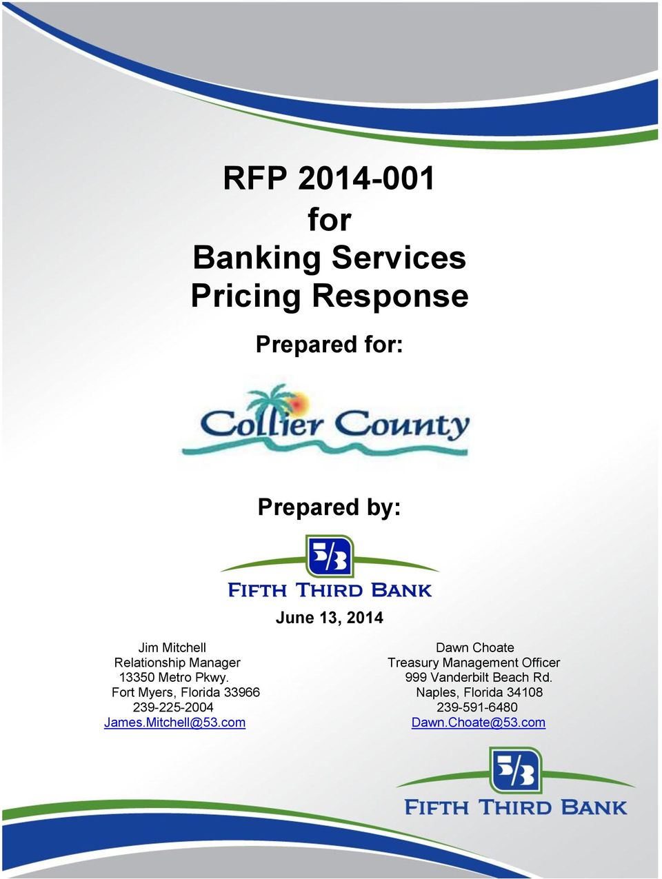 Rfp For Banking Services Pricing Response Pdf Free Download