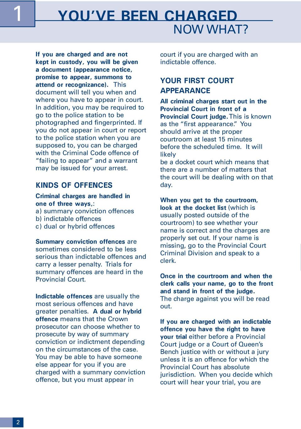 If you do not appear in court or report to the police station when you are supposed to, you can be charged with the Criminal Code offence of failing to appear and a warrant may be issued for your