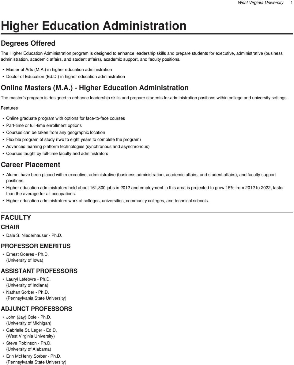 Higher Education Administration Pdf Free Download