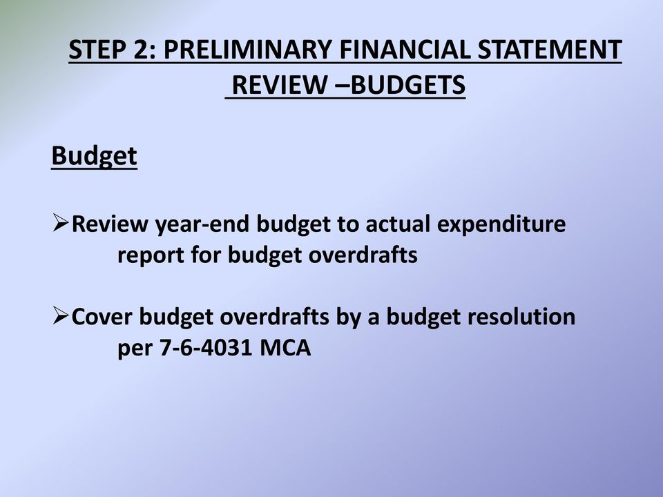 expenditure report for budget overdrafts Cover