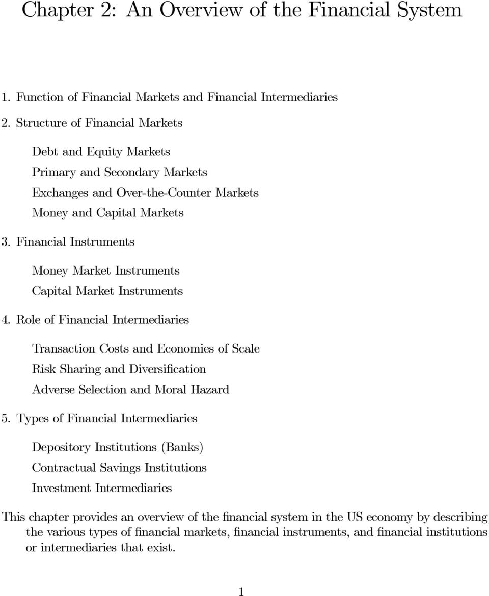 Financial Instruments Money Market Instruments Capital Market Instruments 4.