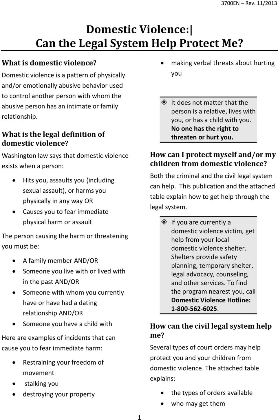 domestic violence: can the legal system help protect me? - pdf