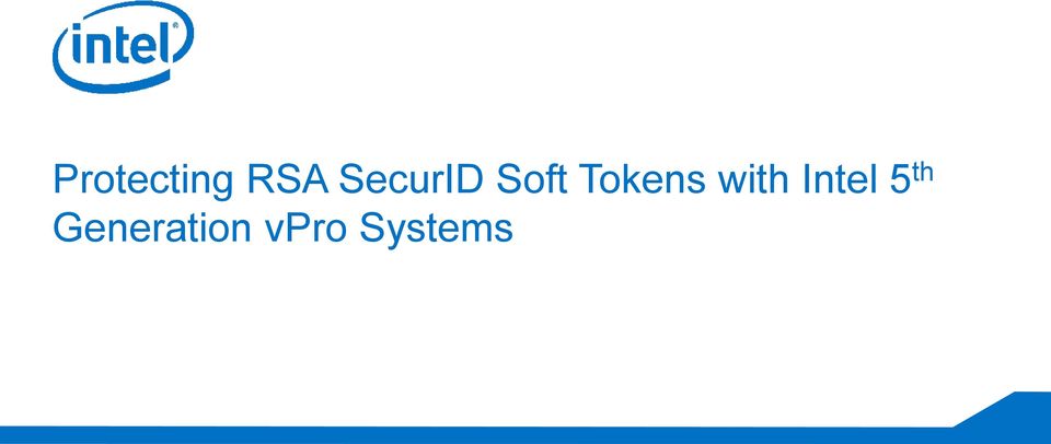 Tokens with Intel