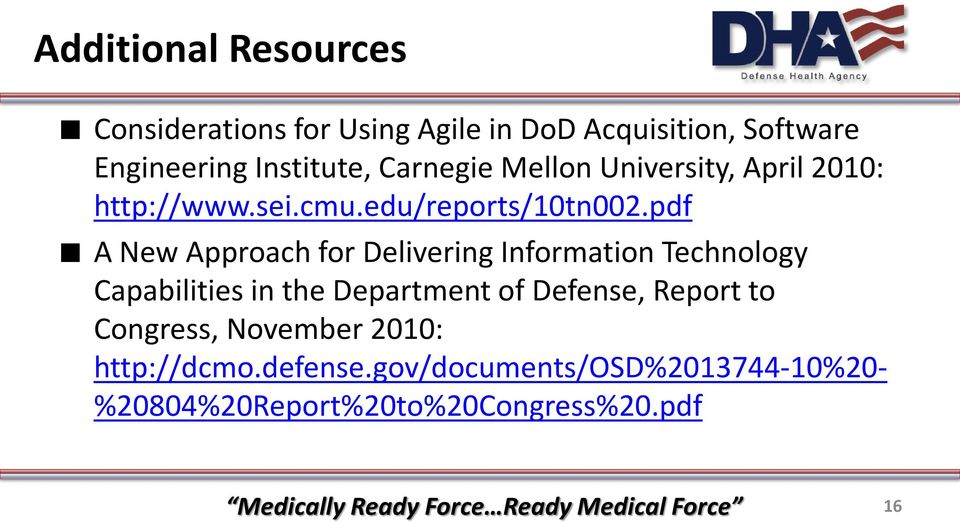 pdf A New Approach for Delivering Information Technology Capabilities in the Department of Defense, Report to