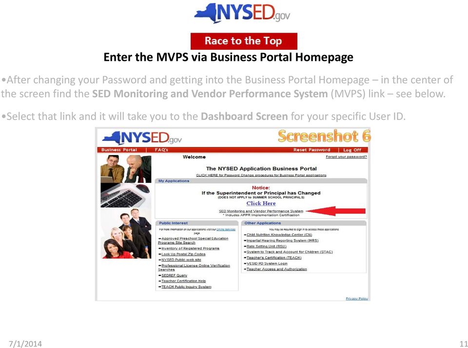 SED Monitoring and Vendor Performance System (MVPS) link see below.