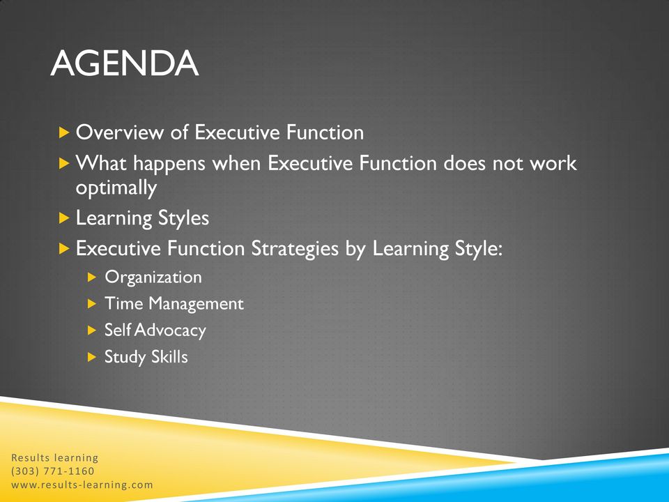 Executive Function Strategies by Learning Style:
