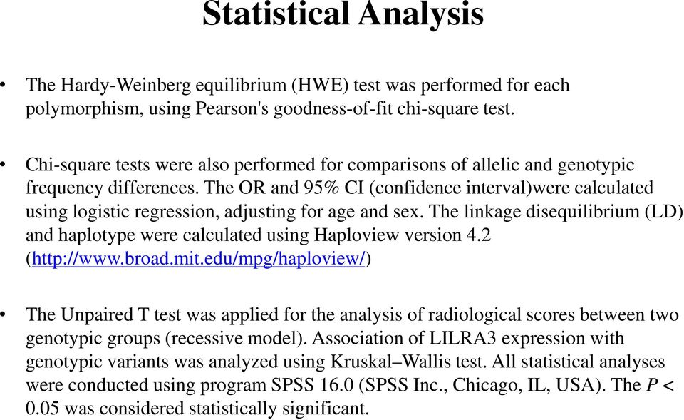 The OR and 95% CI (confidence interval)were calculated using logistic regression, adjusting for age and sex. The linkage disequilibrium (LD) and haplotype were calculated using Haploview version 4.