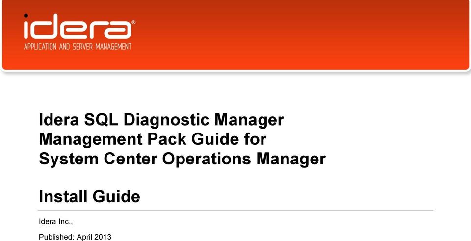 Center Operations Manager Install