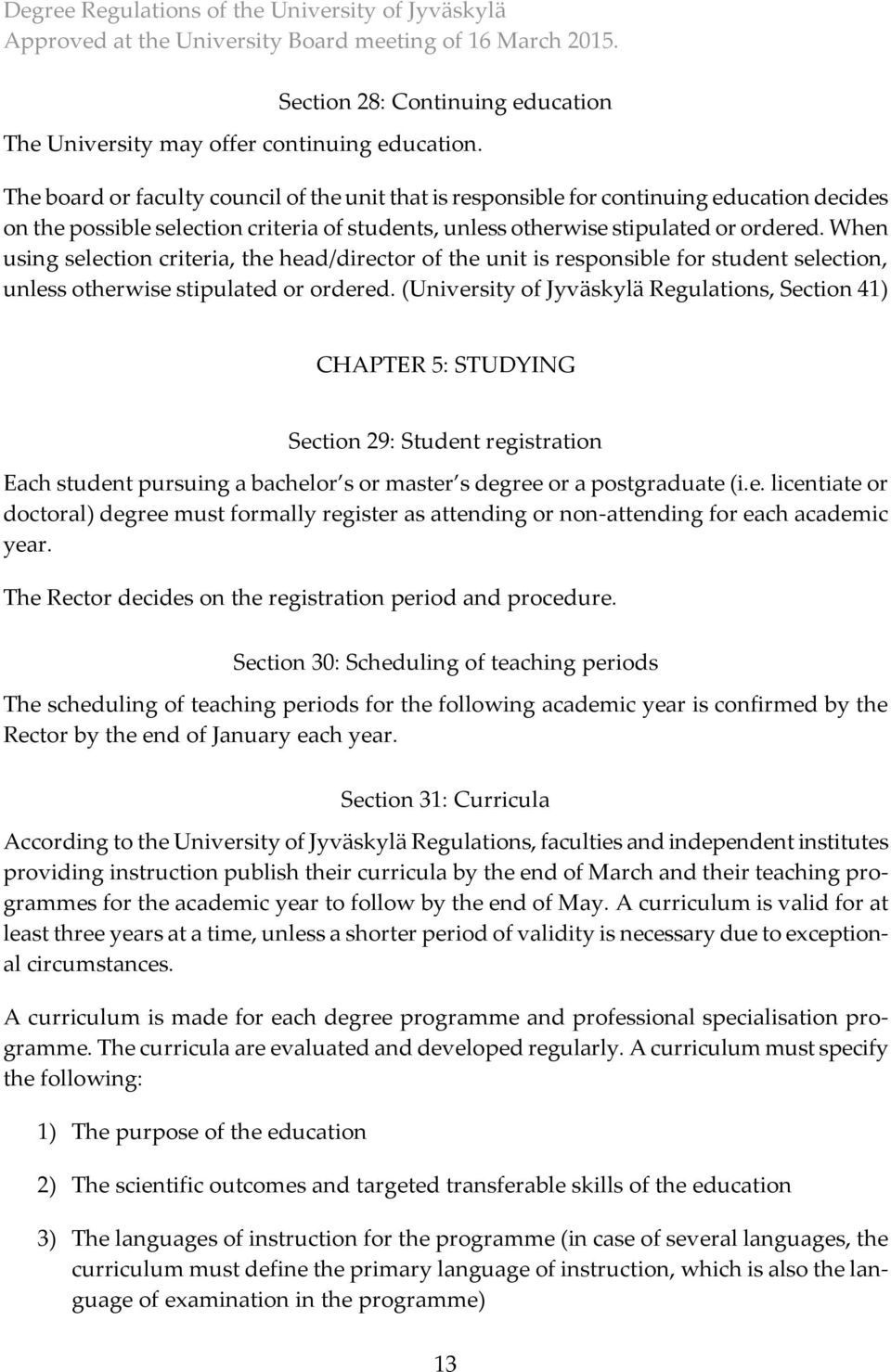 degree regulations of the university of jyvÄskylÄ - pdf