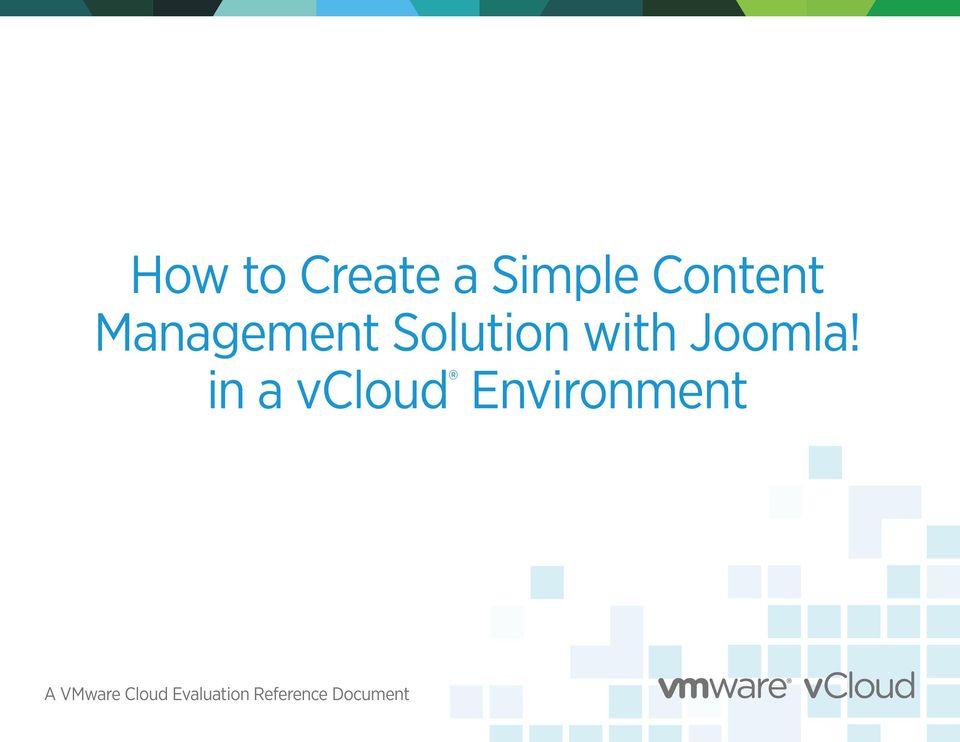 in a vcloud Environment A VMware